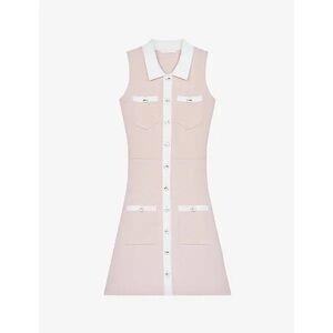 Maje Revisto Contrast-Trim Woven Mini Dress